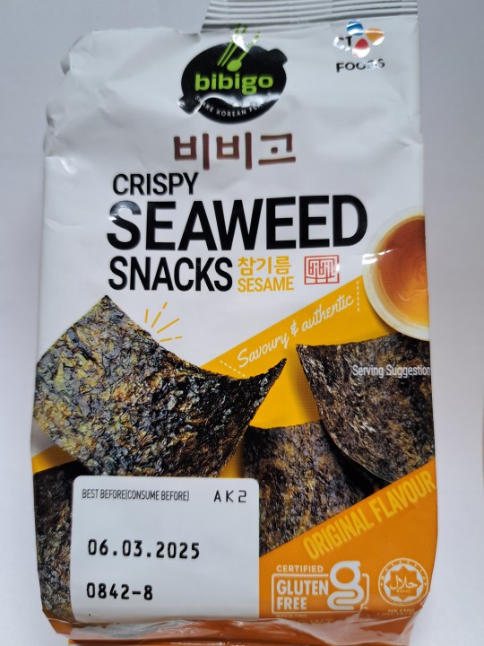 Crispy Nori Seaweed Snacks Sesame flavour 3X5 g